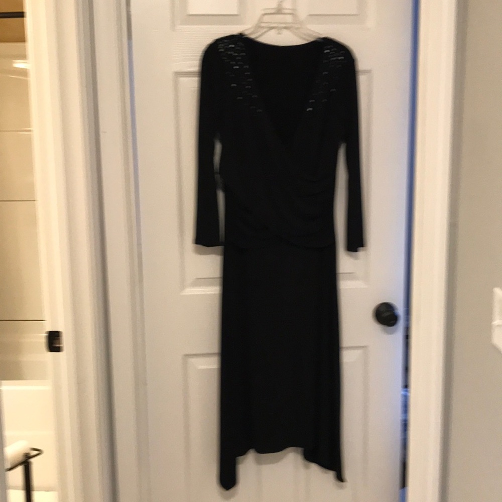 Back calf length cocktail dress.